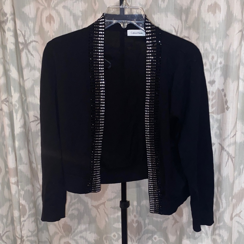 Calvin Klein Black Blazer with Gemstone Detailing